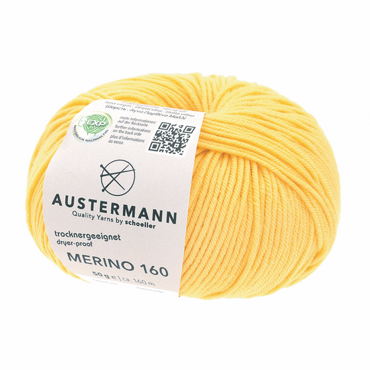 Austermann Merino 160 EXP 50g, 97610, Farbe gelb 207