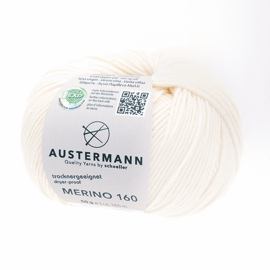 Austermann Merino 160 EXP 50g, 97610, color natural 210