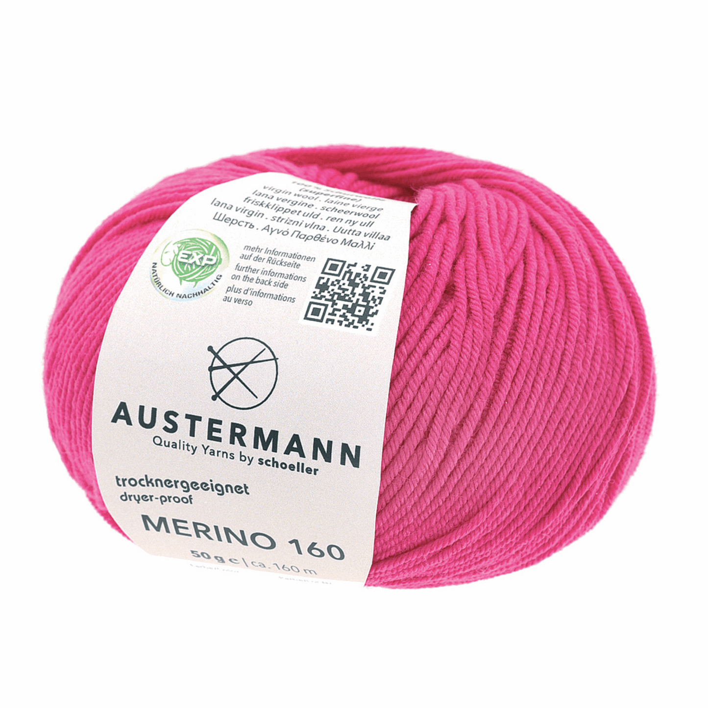 Austermann Merino 160 EXP 50g, 97610, color fuchsia 219