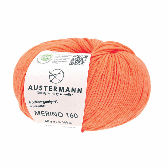 Austermann Merino 160 EXP 50g, 97610, color orange 257