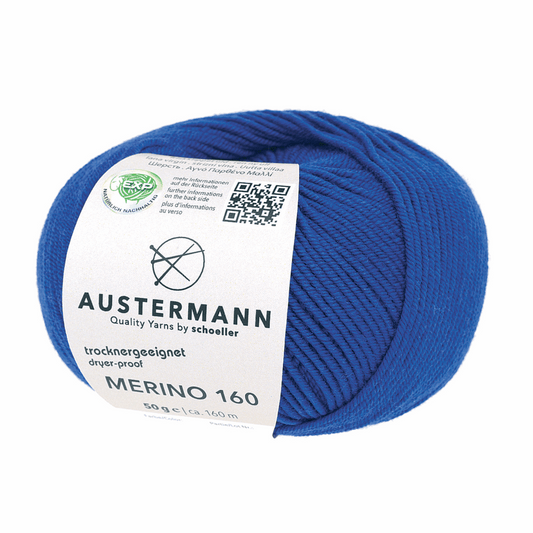 Austermann Merino 160 EXP 50g, 97610, color electric blue 264