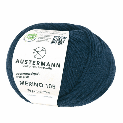 Austermann Merino 105 EXP 50g, 97612, Farbe marine 304