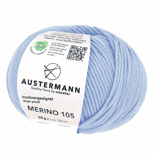 Austermann Merino 105 EXP 50g, 97612, Farbe azur 322