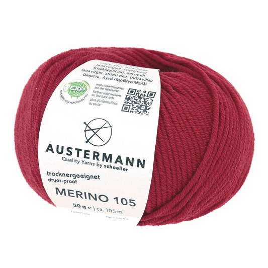 Austermann Merino 105 EXP 50g, 97612, Farbe rubin 330