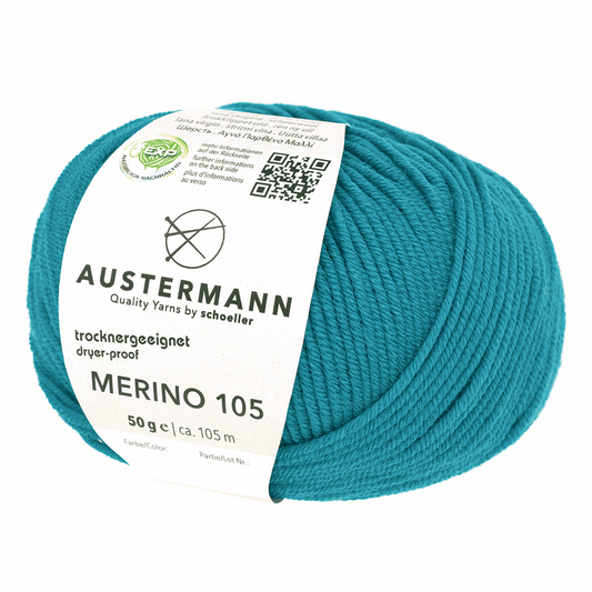 Austermann Merino 105 EXP 50g, 97612, color petrol 333