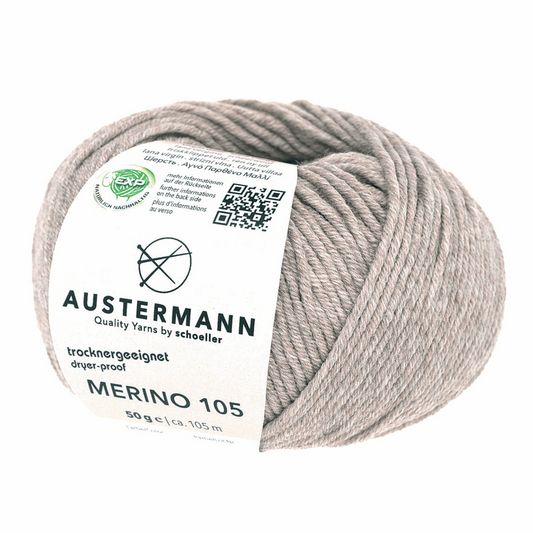 Austermann Merino 105 EXP 50g, 97612, Farbe beige meliert 337