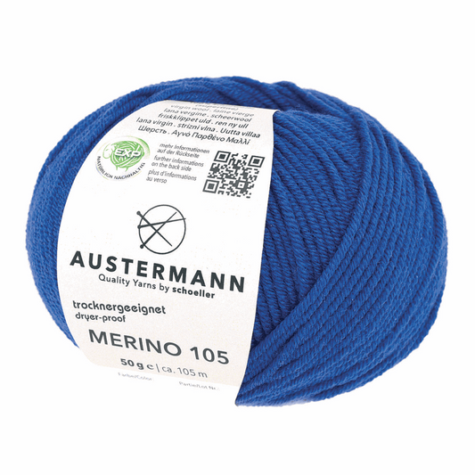 Austermann Merino 105 EXP 50g, 97612, color electric blue 360