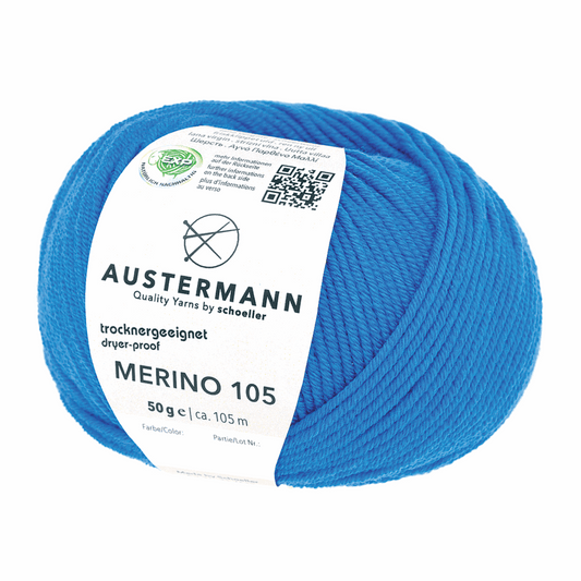 Austermann Merino 105 EXP 50g, 97612, color blue 364