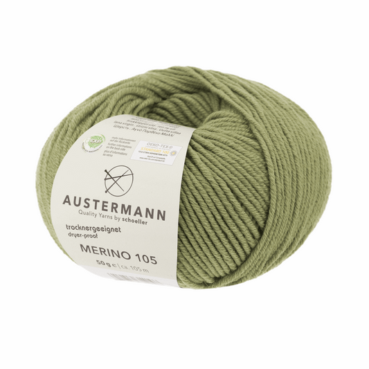 Austermann Merino 105 EXP 50g, 97612, color olive 370