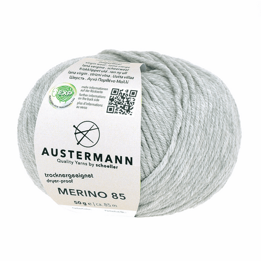 Austermann Merino 85 EXP 50g, 97614, Farbe hellgrau meliert 63
