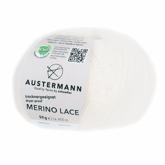 Austermann Merino Lace EXP 50g, 97615, color white 1