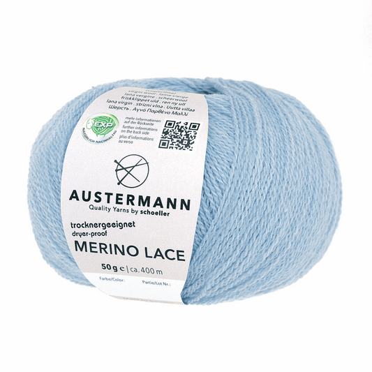 Austermann Merino Lace EXP 50g, 97615, Farbe hellblau meliert 15