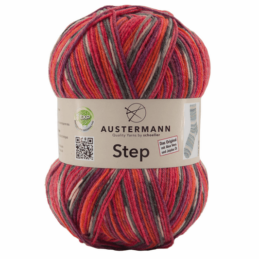 Austermann Step 4F Color 100g, 97689, color red-plum 256