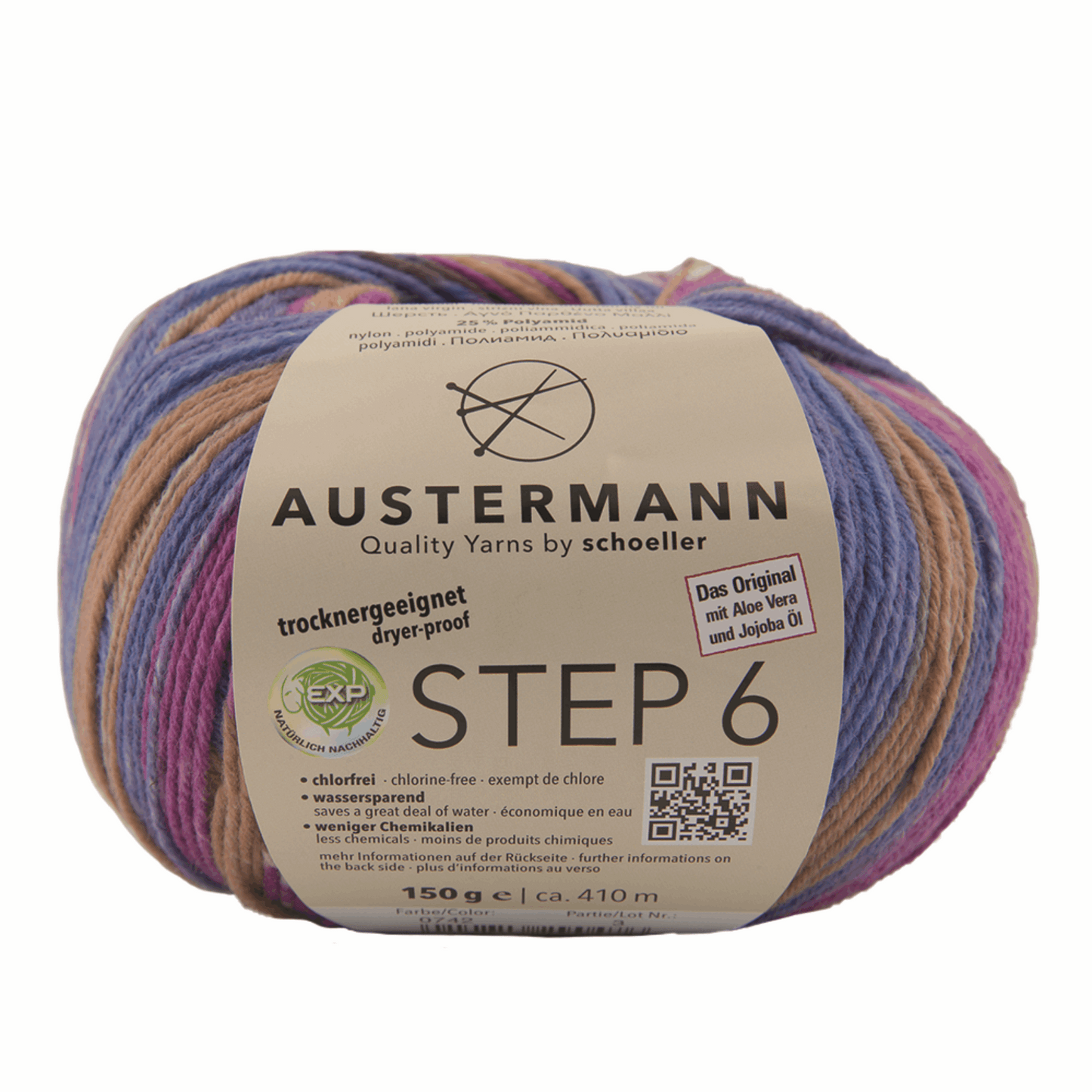 Schoeller-Austermann Step6, Irish Rainbow, 150g, 97826, color plum 715