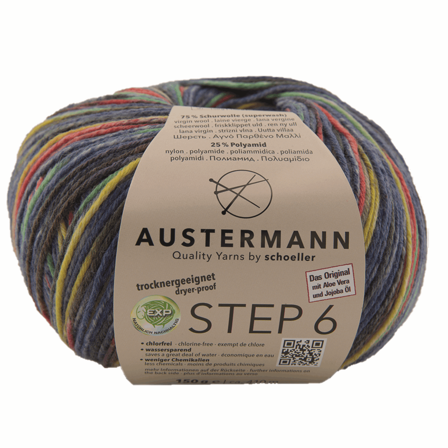 Schoeller-Austermann Step6, Irish Rainbow, 150g, 97826, color blue multicolored 741