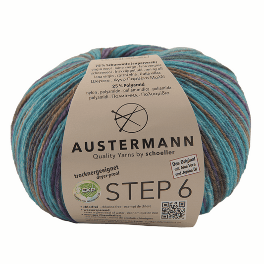 Schoeller-Austermann Step6, Irish Rainbow, 150g, 97826, color turquoise colorful 743