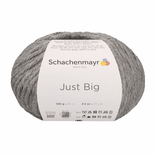Schachenmayr Just Big 100g, 97009, color medium gray mottled 92