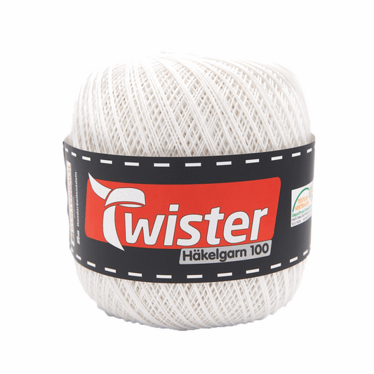 Twister crochet yarn, 100g, 98303, color white 10