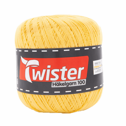Twister crochet yarn, 100g, 98303, color yellow 22