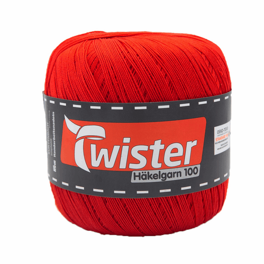 Twister crochet yarn, 100g, 98303, color red 35