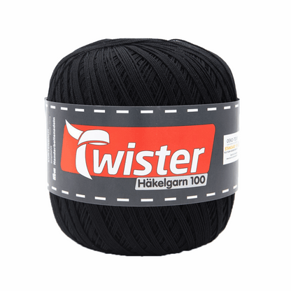 Twister crochet yarn, 100g, 98303, color black 90