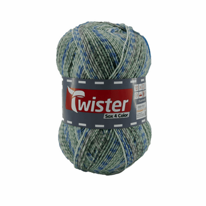 Twister Sox4 Color superwash, blue green gray, 98306, color 821