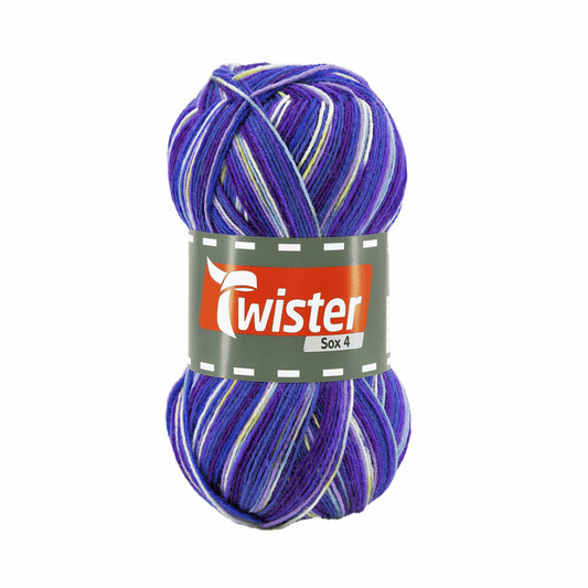 Twister Sox4 Color superwash, blue purple red, 98306, color 834
