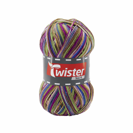 Twister Sox4 Color superwash, brau grün blau, 98306, Farbe 838