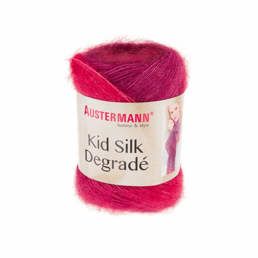 Schoeller-Austermann Kid Silk, Degradee, 50g, 98309, color raspberry 107
