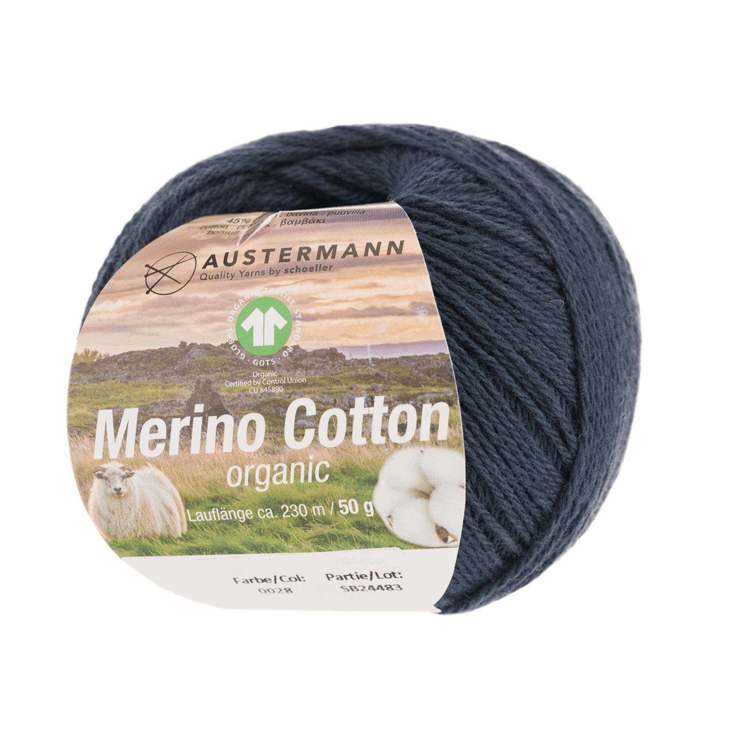 Schoeller-Austermann Gots Merino Cotton, 50g, 98311, Farbe navy 28