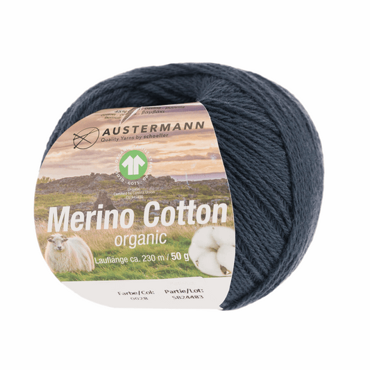 Schoeller-Austermann Gots Merino Cotton, 50g, 98311, color navy 28