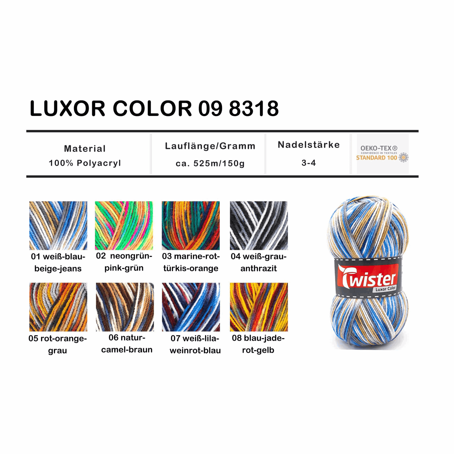 Twister Luxor Color, 98318, Farbe neon, pink, grau 2