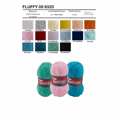 Twister Fluffy, 50g, 98320, Farbe orange 28