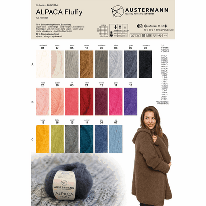 Schoeller-Austermann Alpaca Fluffy, 50g, 98321, Farbe wollweiß 1
