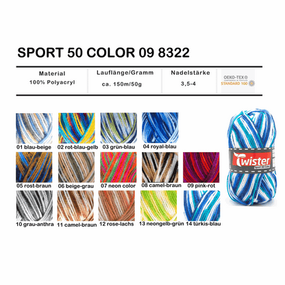 Twister Sport 50, color, 98322, Farbe w/n-gel/-gru 13