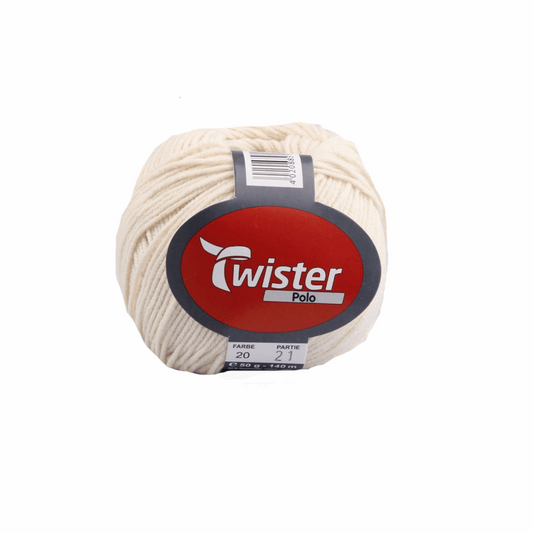 Twister Polo uni, 50g, 98326, Farbe natur 20