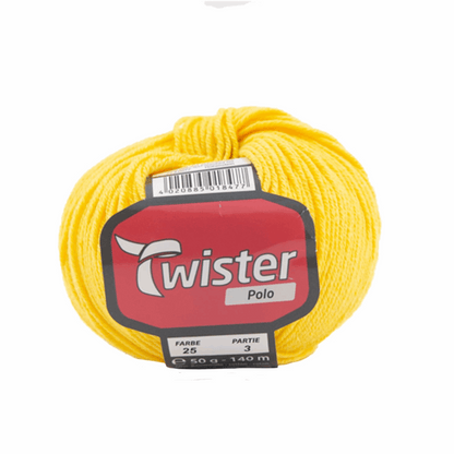 Twister Polo uni, 50g, 98326, Farbe gelb 25