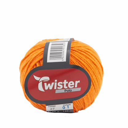 Twister Polo uni, 50g, 98326, Farbe orange 27