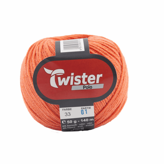 Twister Polo uni, 50g, 98326, Farbe terracotta 33