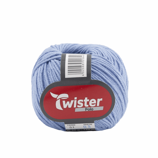 Twister Polo uni, 50g, 98326, color bleu 51