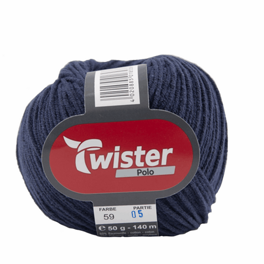 Twister Polo uni, 50g, 98326, color marine 59