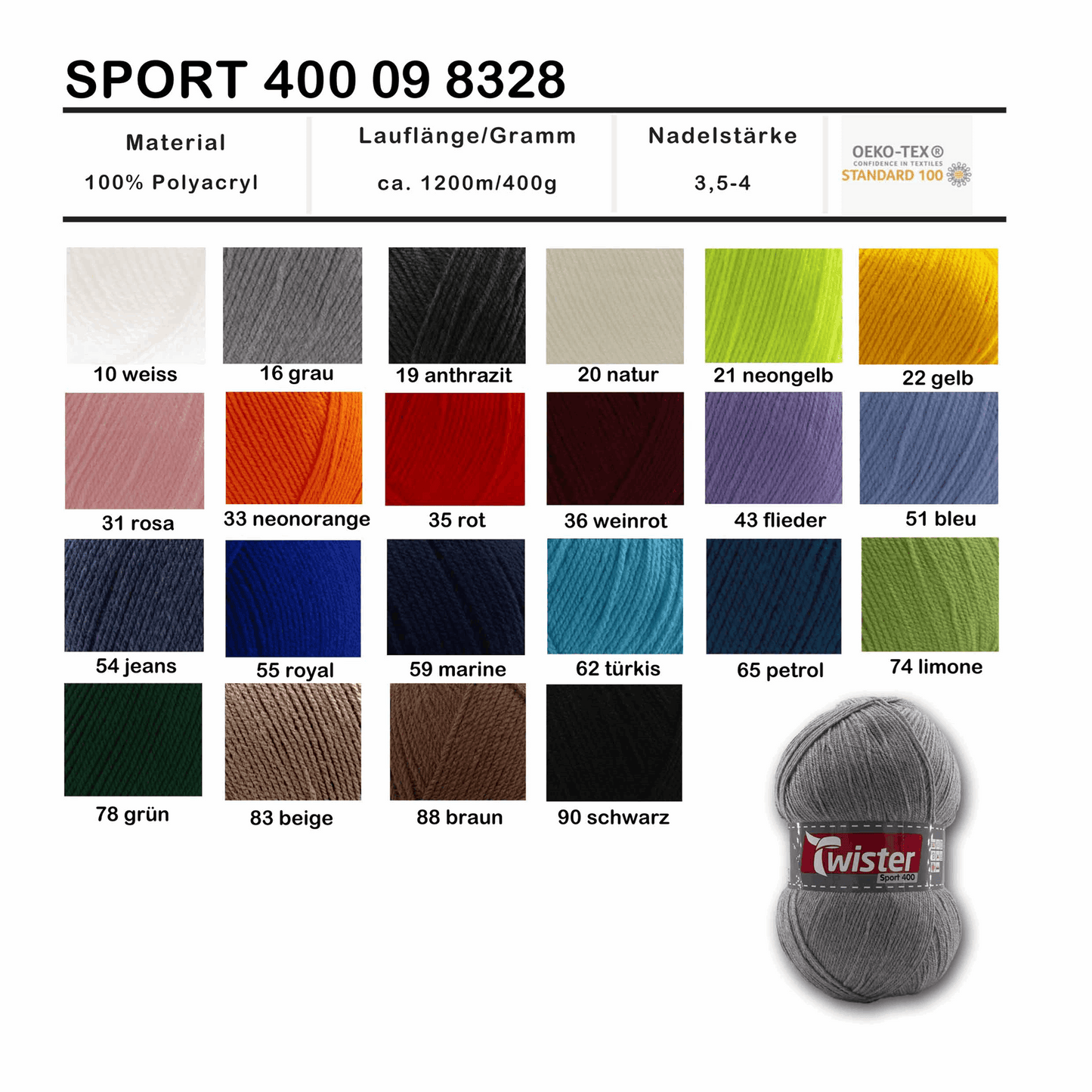 Twister Sport 400, 98328, Farbe schwarz 90