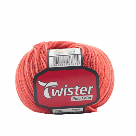 Twister Polo color, 50g, 98331, Farbe rot/w-rot/bo 9007