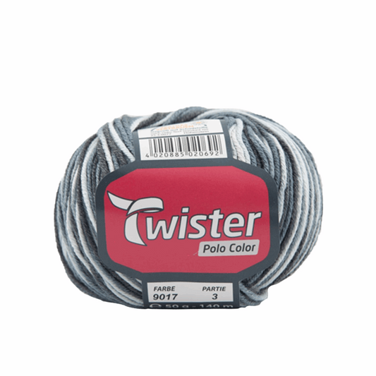 Twister Polo color, 50g, 98331, Farbe w/grau/s 9017