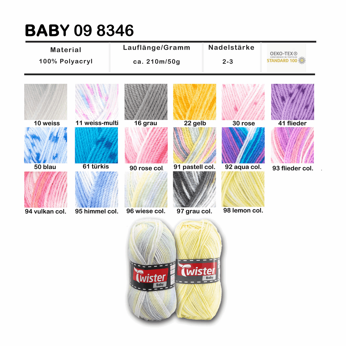 Twister Baby, 50g, 98346, Farbe weiß multi 11