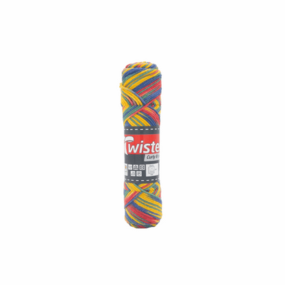 Twister Curly 8-thread, 50g, 98355, color yellow red royal green 100