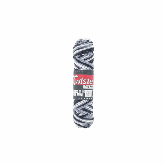 Twister Curly 8-thread, 50g, 98355, color silver gray anthracite 104