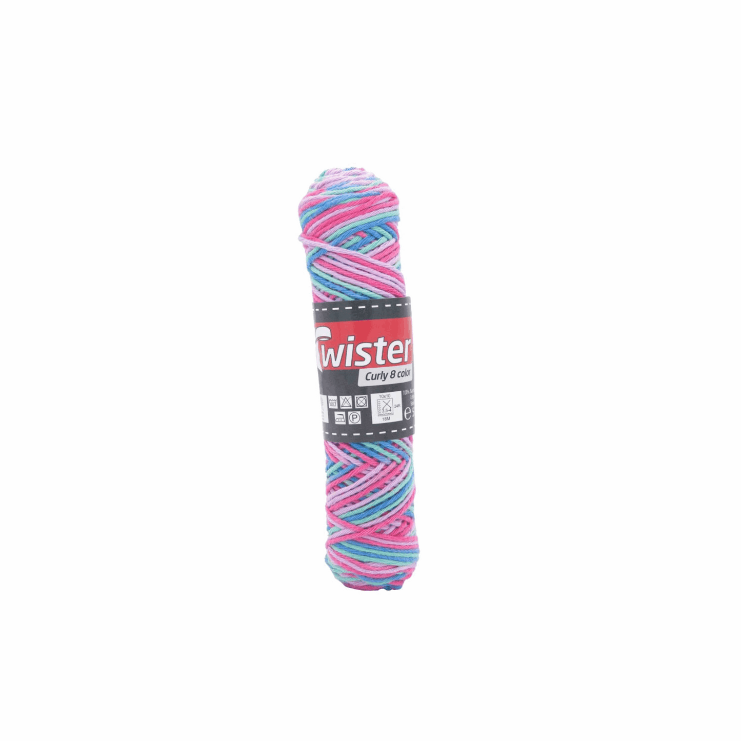 Twister Curly 8-thread, 50g, 98355, color purple green turquoise red 110