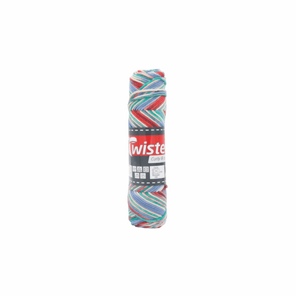 Twister Curly 8fädig, 50g, 98355, Farbe blau grün rot 111