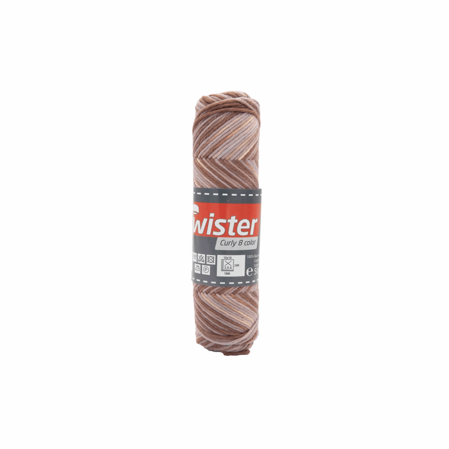 Twister Curly 8-thread, 50g, 98355, color hmd-brown 113